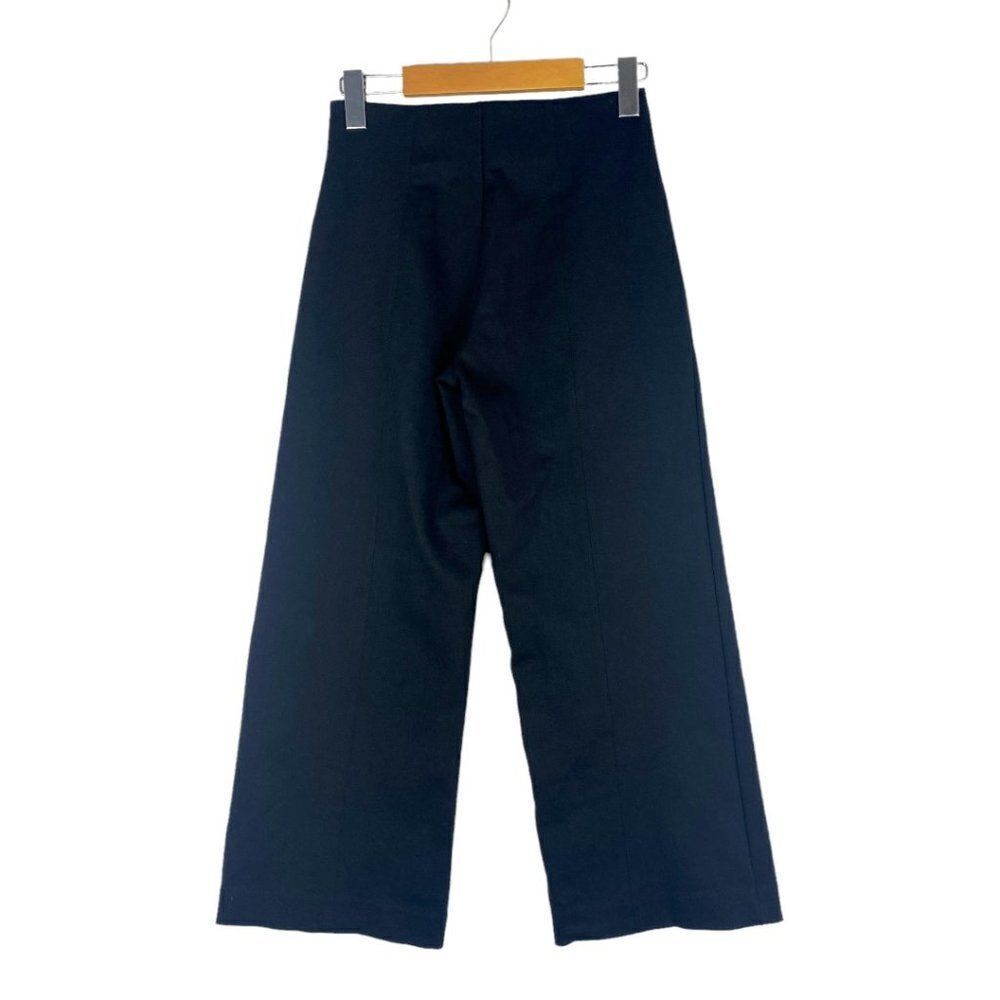 J Crew Women's Black Wide Leg Stretch Culottes Side Zip US 00